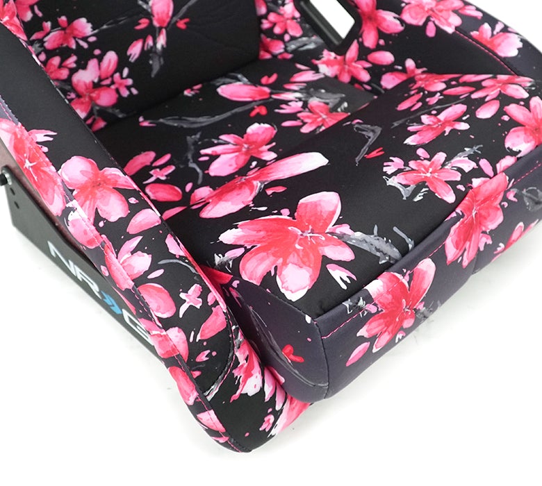 NRG Innovations - FRP Bucket Seat Sakura Edition - Medium - Japanese Cherry Blossom/Pink Pearlized Back - FRP-303-SAKURA - NextGen Tuning