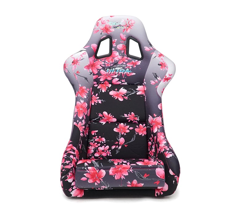 NRG Innovations - FRP Bucket Seat Sakura Edition - Large - Japanese Cherry Blossom/Pink Pearlized Back - NextGen Tuning