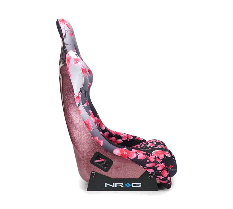 NRG Innovations - FRP Bucket Seat Sakura Edition - Large - Japanese Cherry Blossom/Pink Pearlized Back - NextGen Tuning