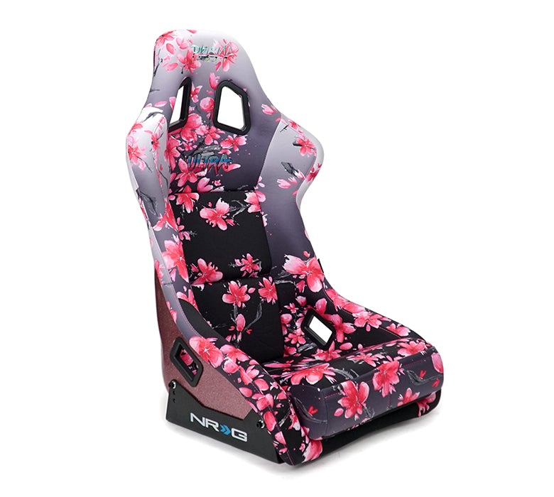 NRG Innovations - FRP Bucket Seat Sakura Edition - Large - Japanese Cherry Blossom/Pink Pearlized Back - NextGen Tuning