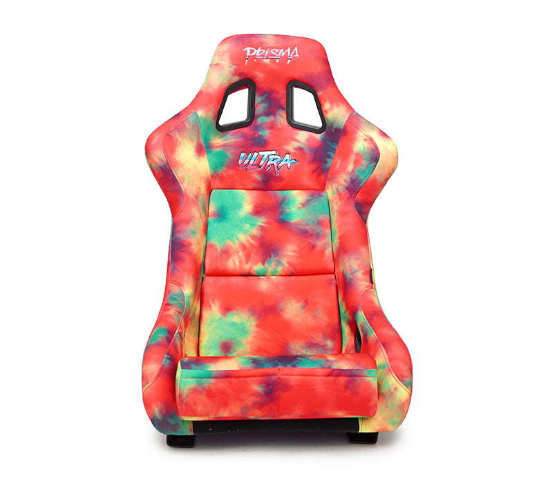 NRG Innovations - FRP Bucket Seat Tie Dye Edition - Medium - Tie Dye Print/Purple Sparkled Back - NextGen Tuning