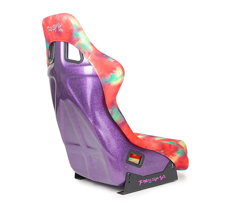 NRG Innovations - FRP Bucket Seat Tie Dye Edition - Large - Tie Dye Print/Purple Sparkled Back - NextGen Tuning
