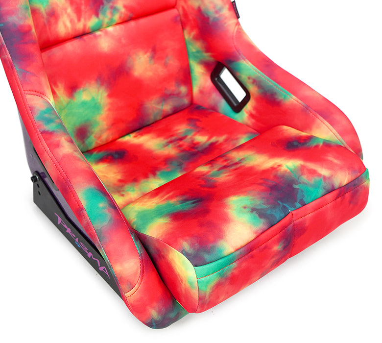 NRG Innovations - FRP Bucket Seat Tie Dye Edition - Medium - Tie Dye Print/Purple Sparkled Back - NextGen Tuning