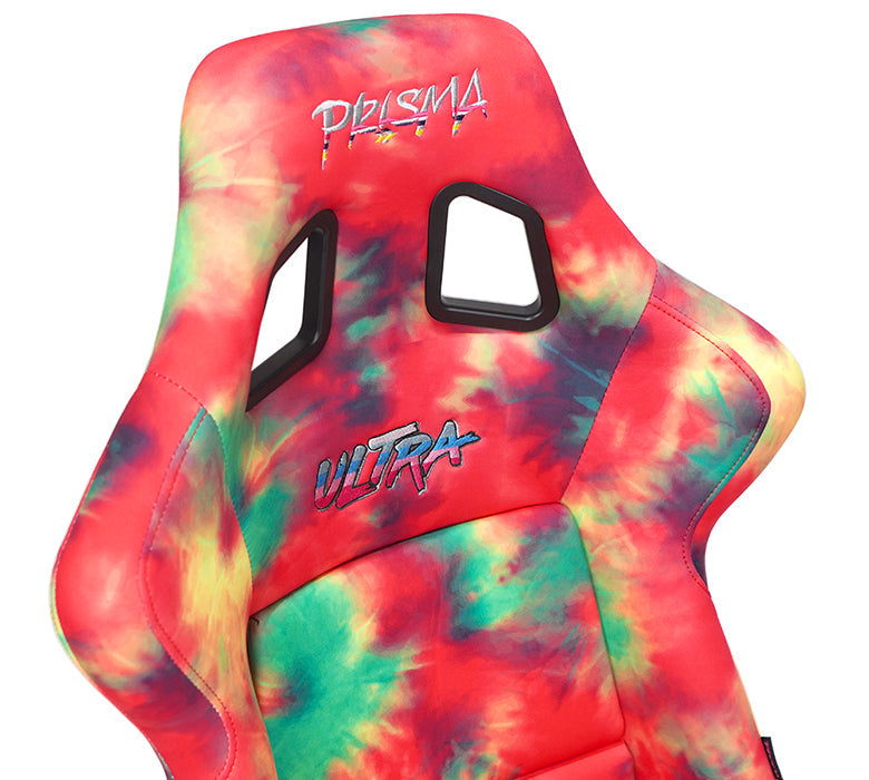 NRG Innovations - FRP Bucket Seat Tie Dye Edition - Medium - Tie Dye Print/Purple Sparkled Back - NextGen Tuning