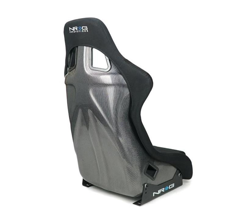 NRG Innovations - Carbon Fiber Bucket Seat - Large - Black/Silver Carbon Fiber Back - RSC-302CF/SL - NextGen Tuning