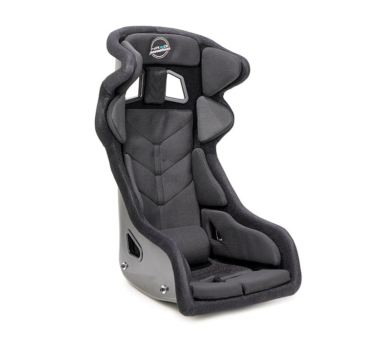 NRG Innovations - Carbon Fiber FIA Competition Bucket Seat with Halo and Removable Thin Cushions - Black/Black Carbon Fiber Back - FRP-RS700M-BK1 - NextGen Tuning