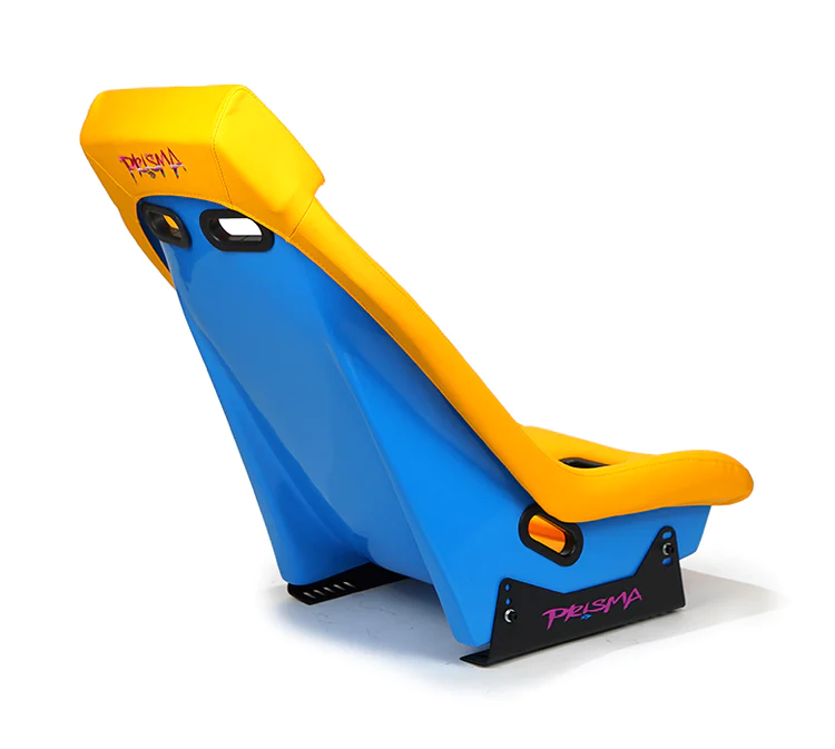 NRG Innovations x Prisma Lab - FRP GT Oasis Bucket Seat - Yellow Leather/Yellow Stitch/Oasis Blue Back - NextGen Tuning