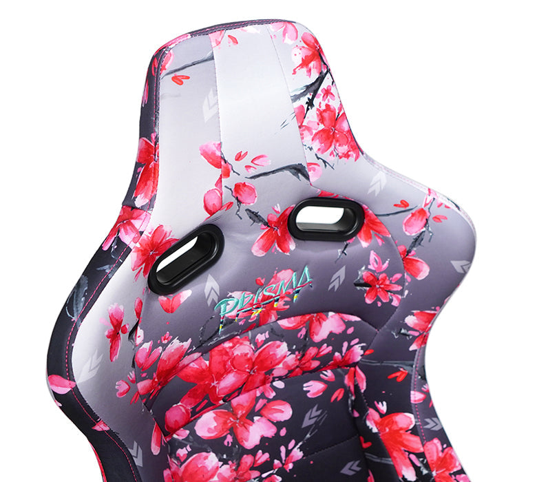 NRG Innovations - Reclining Bucket Seats Sakura Edition - Japanese Cherry Blossom - Pair - RSC-710 L/R- SAKURA - NextGen Tuning