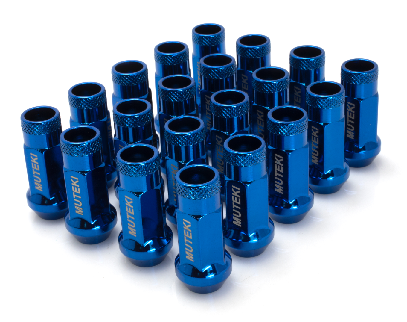 Muteki - SR48 Open End Lug Nuts - Blue - 12x1.50 - Set of 20 Muteki - SR48 Open End Lug Nuts - Blue - 12x1.50 - Set of 20