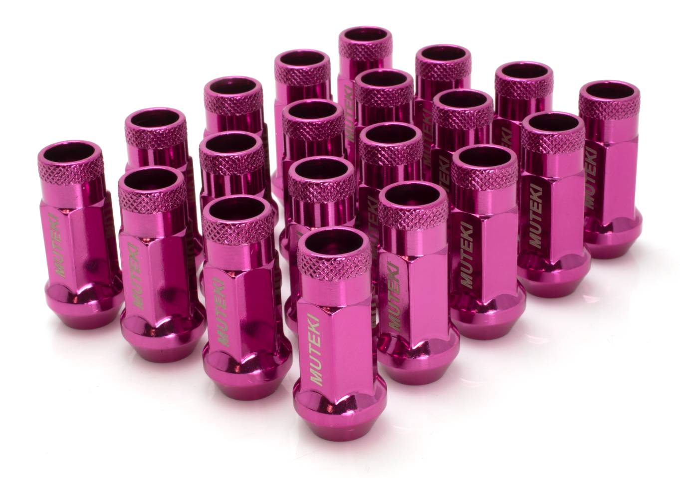 Muteki SR48 Open End Lug Nuts Pink 12x1.50 Set of 20